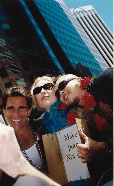 Senator Mark Leno with Shawna Virago and Christopher Lee- the first transgender Grand Marshalls in the SF Pride parade 2002
