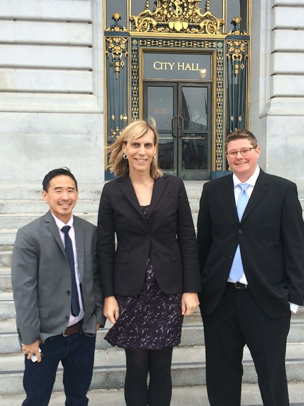 Executive Director Kris Hayashi (left) with Staff Attorney Sasha Buchert and Jen Orthwein (right)