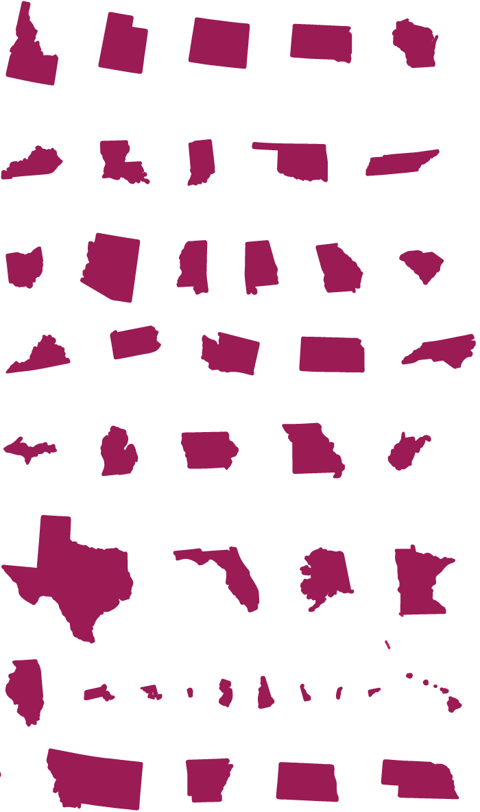 Cut out of USA States.